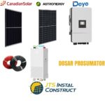 Sistem Fotovoltaic Deye 15.30 kW Trifazat Hibrid cu Stocare 14.33 kW/h