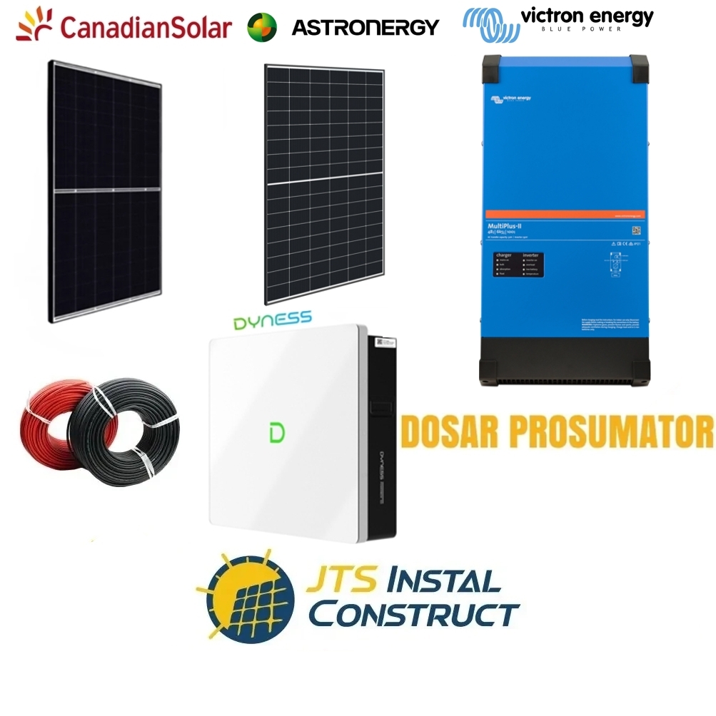 VICTRON 6K5 ASTRO Sistem Fotovoltaic Victron 6.82 kW Monofazat Hibrid cu Stocare Dyness 10.24 kWh - imagine 1